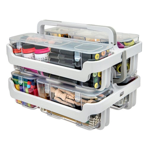 Deflecto White Caddy Organizer with Small Medium and Large Compartments