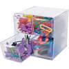 Deflecto - Stackable Clear Cube Storage Organizer - 4 Drawer