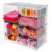 Deflecto - Stackable Clear Cube Storage Organizer - 4 Drawer