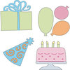 Provo Craft - Cuttlebug - Die Cut Set - 4 Die Cuts - Birthday, CLEARANCE