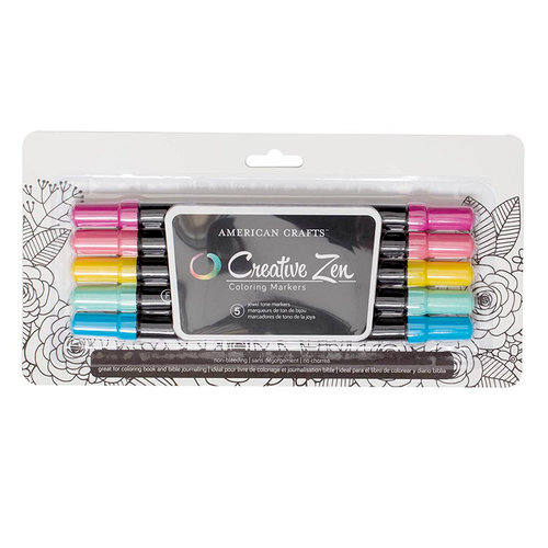 American Crafts - Creative Zen - Coloring Markers - Jewel - 5 Pack