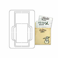 Provo Craft - Coluzzle - Clear Plastic Cutting Template - Library Pocket Set With Stamp and Clear Block