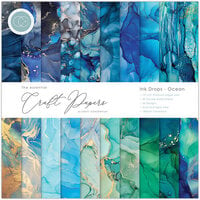 Craft Consortium - Ink Drops Collection - 12 x 12 Paper Pad - Ocean