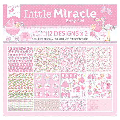 Little Birdie Crafts - 6 x 6 Paper Pack - Baby Girl