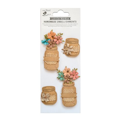 Little Birdie Crafts - Self Adhesive Embellishments - Glitter Shades of Brown
