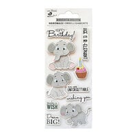 Little Birdie Crafts - Self Adhesive Embellishments - Birthday Wishes Cute Elephant