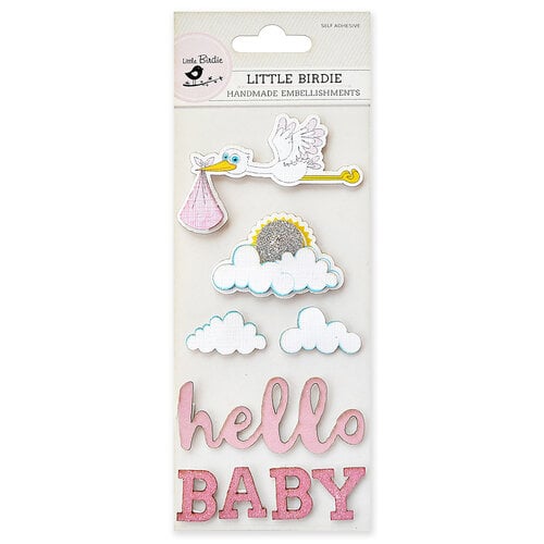 Little Birdie Crafts - Self Adhesive Embellishments - Hello Baby Girl