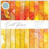 Craft Consortium - Ink Drops Collection - 6 x 6 Double Sided Paper Pad - Sunset