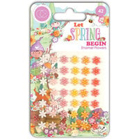 Craft Consortium - Let Spring Begin Collection - Adhesive Enamel Flowers