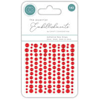 Craft Consortium - The Essential Embellishments Collection - Adhesive Dew Drops - Red