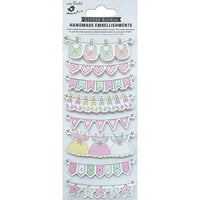 Little Birdie Crafts - Self Adhesive Embellishments - Baby Girl Socks and Bibs