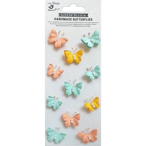 Little Birdie Crafts - Self Adhesive Embellishments - Pearl Butterflies Sunshine and Lemonade
