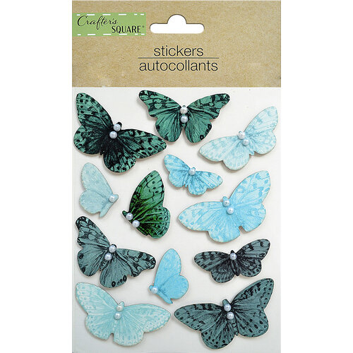 Little Birdie Crafts - Self Adhesive Embellishments - Butterfly Blue Bay