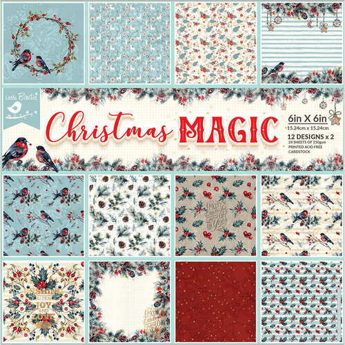 Little Birdie Crafts - 6 x 6 Paper Pack - Christmas Magic