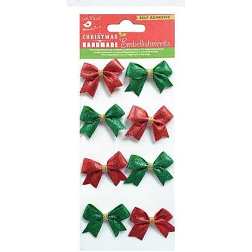 Little Birdie Crafts - Self Adhesive Embellishments - Festive Shimmer Bow