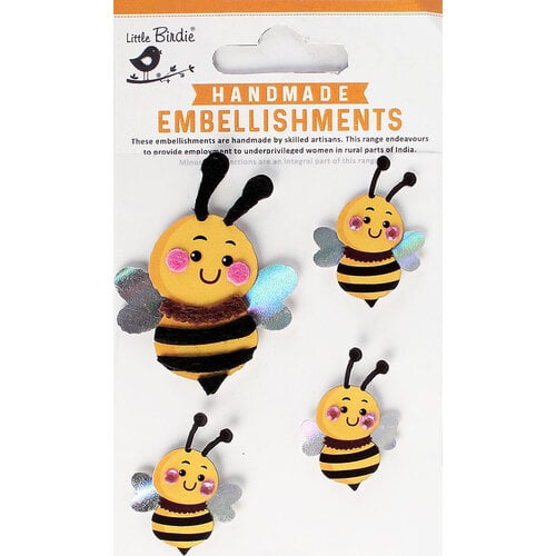 Little Birdie Crafts - Self Adhesive Embellishments - Honey Bee