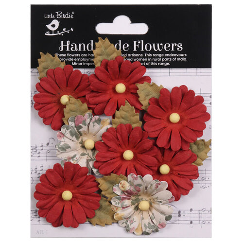 Little Birdie Crafts - Valerie Paper Flowers - Cardinal Red