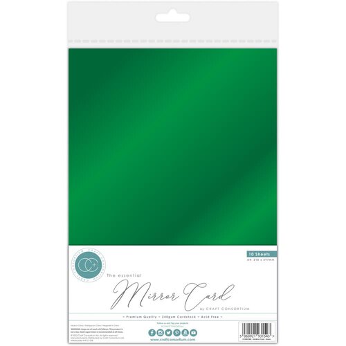 Craft Consortium - The Essential Mirror Card - A4 Mirror Card - Green