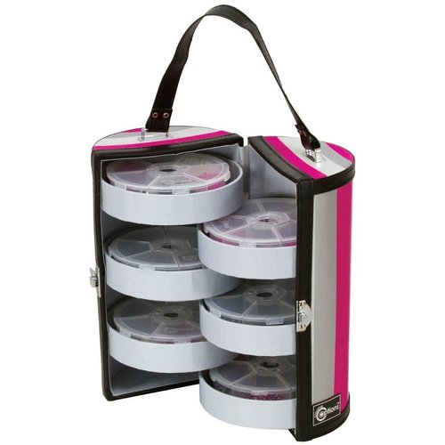 Creative Options - Six Tray Bead and Embellishment Tower - Black, Magenta and Silver