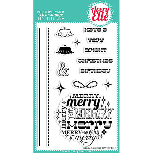 Avery Elle - Clear Acrylic Stamps - Christmas - Merry and Bright