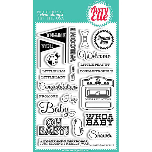 Avery Elle - Clear Acrylic Stamps - Oh Baby