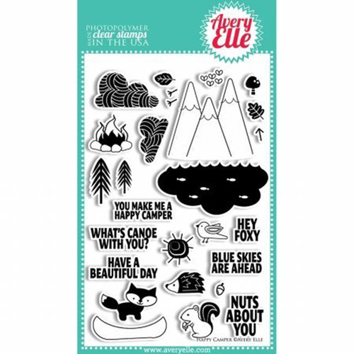 Avery Elle - Clear Acrylic Stamps - Happy Camper