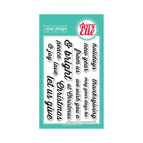 Avery Elle - Clear Acrylic Stamps - Holiday Fill In The Blank