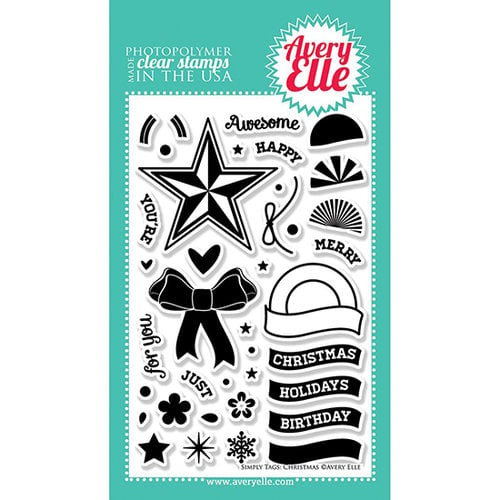 Avery Elle - Clear Acrylic Stamps - Simply Tags - Christmas