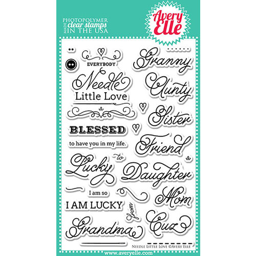 Avery Elle - Clear Acrylic Stamps - Needle Little Love