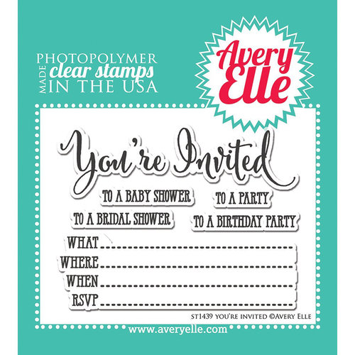 Avery Elle - Clear Acrylic Stamps - You're Invited