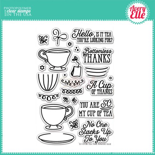 Avery Elle - Clear Photopolymer Stamps - Tea Time
