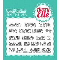 Avery Elle - Clear Acrylic Stamps - Simply Said