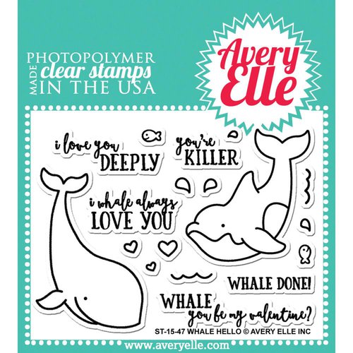 Avery Elle - Clear Acrylic Stamps - Whale Hello