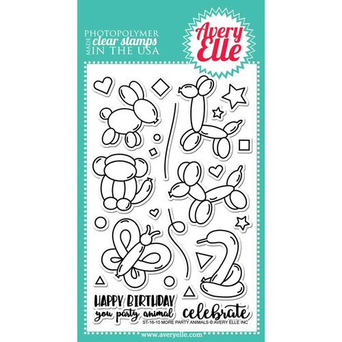 Avery Elle - Clear Acrylic Stamps - More Party Animals