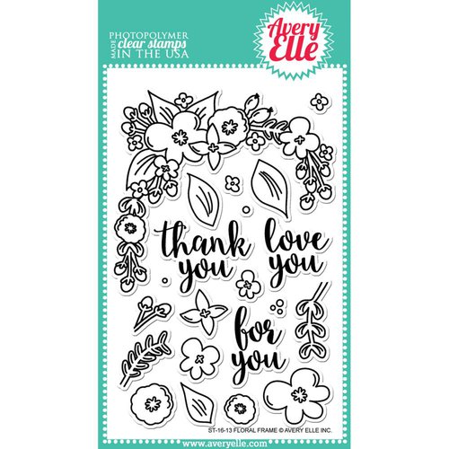 Avery Elle - Clear Acrylic Stamps - Floral Frame