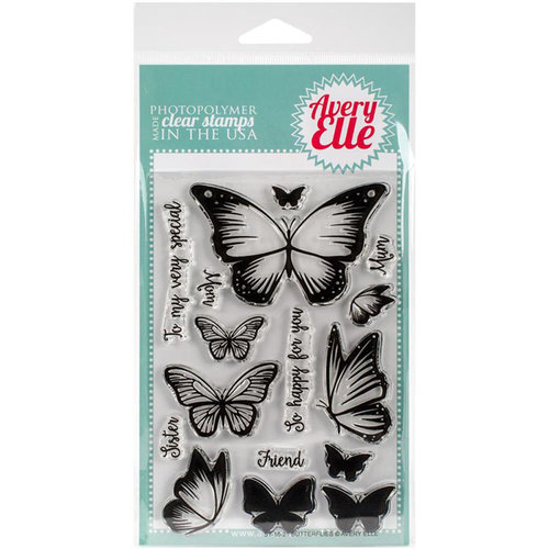 Avery Elle - Clear Photopolymer Stamps - Butterflies
