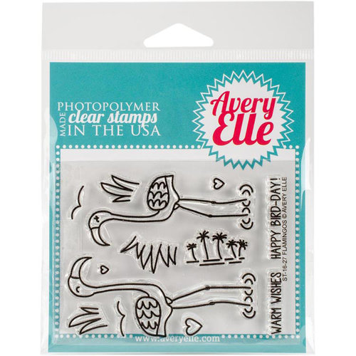Avery Elle - Clear Acrylic Stamps - Flamingos