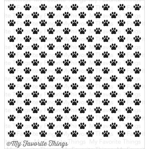 My Favorite Things - Background - Cling Mounted Rubber Stamp - Paw Print Background