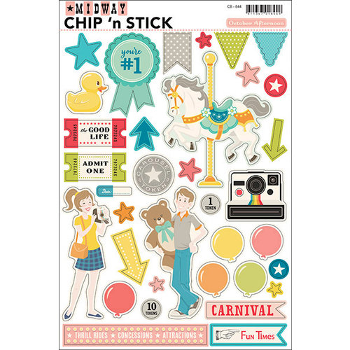 October Afternoon - Midway Collection - Chip 'n Stick - Self Adhesive Chipboard - Variety