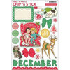 October Afternoon - Make it Merry Collection - Christmas - Chip 'n Stick - Self Adhesive Chipboard - Variety