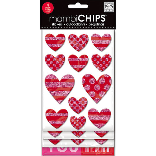 Me and My Big Ideas - MAMBI Chips - Chipboard Stickers - Love Hearts