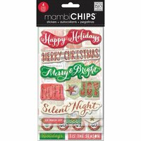 Me and My Big Ideas - MAMBI Chips - Christmas - Chipboard Stickers - Holiday Tags