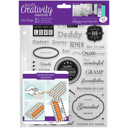 Docrafts - Creativity Essentials - Clear Acrylic Stamps - A5 - Male Family