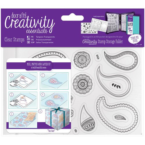 Docrafts - Creativity Essentials - Clear Acrylic Stamps - A6 - Paisley