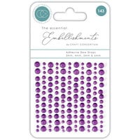 Craft Consortium - The Essential Embellishments - Adhesive Dew Drops - Purple