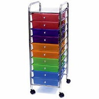 Storage Studios - Home Center Rolling Cart -10 Drawers - Multi