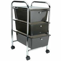 Storage Studios - Home Center Rolling Cart - 3 Drawers - Smoke