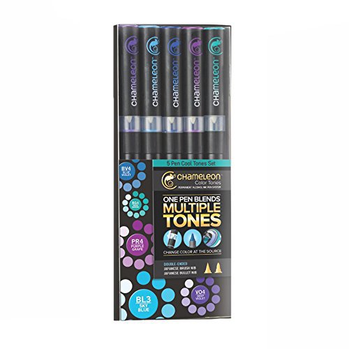 Chameleon Art Products Inc - Chameleon Color Tones - Cool Tones Marker Set - 5 Pack