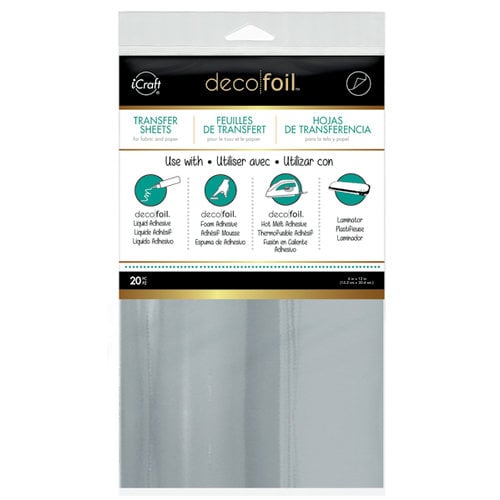 Therm O Web - iCraft - Deco Foil - 6 x 12 Transfer Sheet - 20 Pack - Silver
