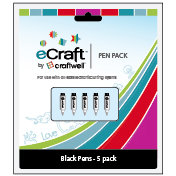 Craftwell - eCraft - 12 Inch Electronic Cutting System - Pen Set - 5 Pack - Black